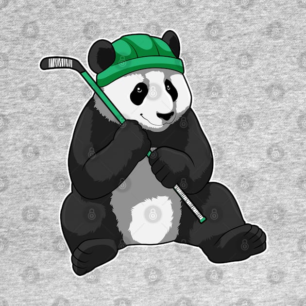 Panda at Ice hockey with Ice hockey stick by Markus Schnabel